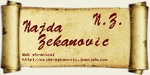 Najda Zekanović vizit kartica